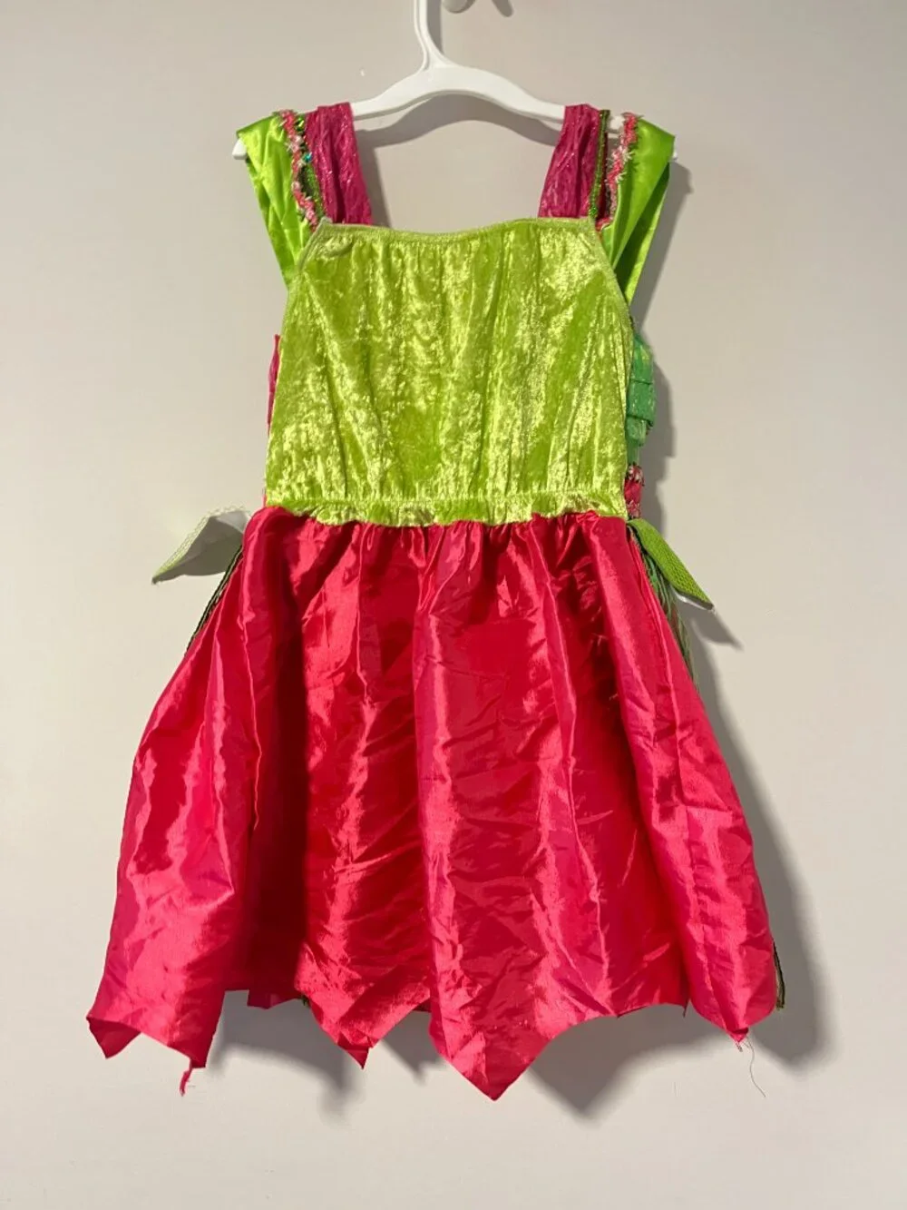 Teetot Fairy Costume Girls Size 7-8 Pink Green Glitter Tulle Halloween Dress Up